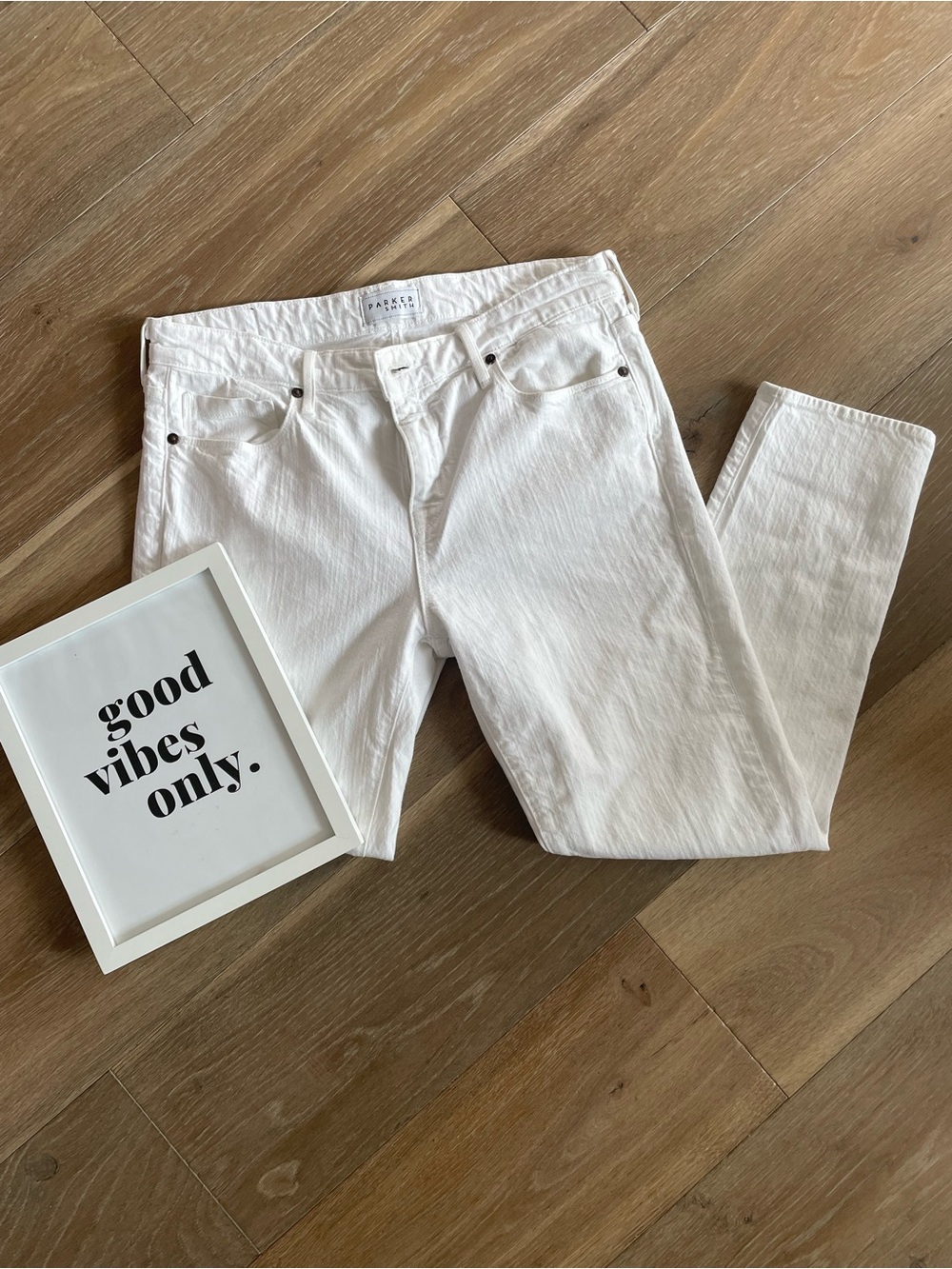 PARKER SMITH White Skinny High-Rise Jeans